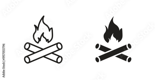 Bonfire icon for web design. icon symbol vector