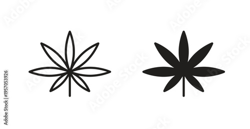 Cannabis leaf icon for web design. icon symbol vector