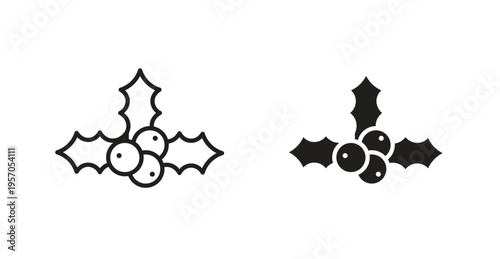 Christmas holly berry icon for web design. icon symbol vector