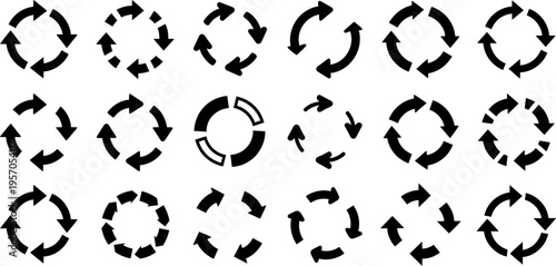 Collection of circular arrows in various configurations