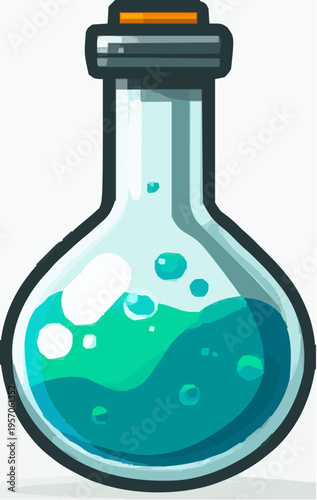 Mystic Elixir: A Whimsical Alchemist's Vial with Bubbles