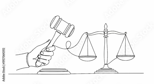 Justice scale and gavel in hand symbolizing law and order judgment and fairness concept