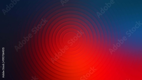 Abstract red and blue radial gradient background with concentric circles for modern design projects
