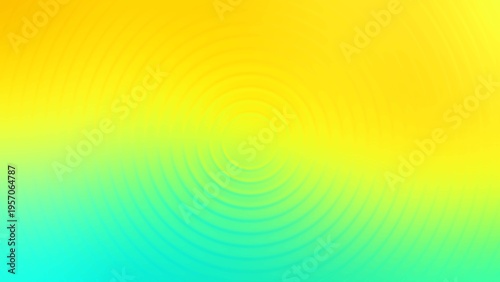Vibrant yellow to turquoise gradient background with subtle concentric ripple patterns, abstract design