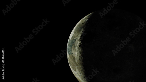 Fotografía moon's illuminated surface in view from orbit