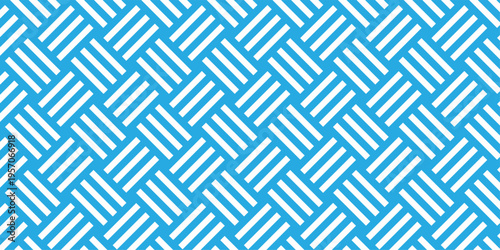 Vector grid metal diamond decor abstract geometric pattern. blue grid square tile fabric pattern decoration repeating texture background.