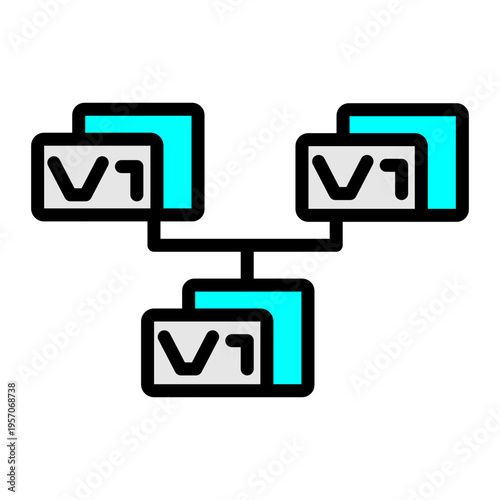 Work Flow Vector Filled Icon Design