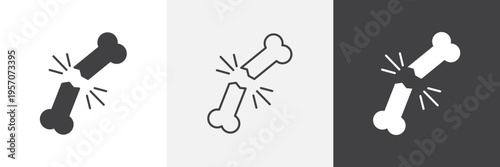 Broken bone icon element for design projects and web designs