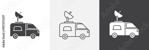 Broadcast van icon element for design projects and web designs