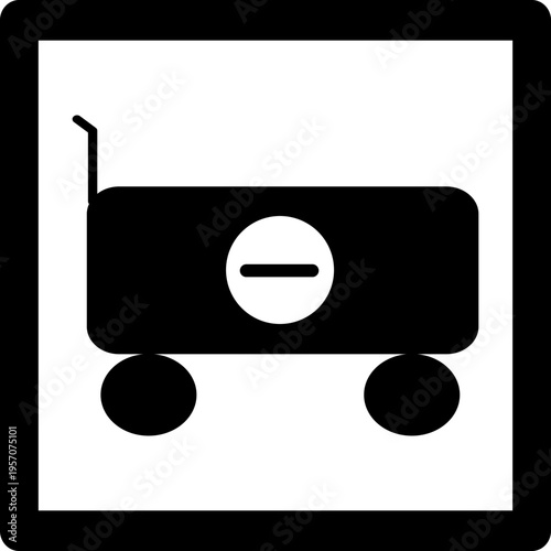 Remove From Cart Icon With Minus Symbol – Boxed White Outline Cart