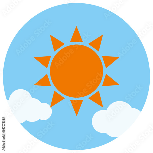 昼のイメージイラスト　円形