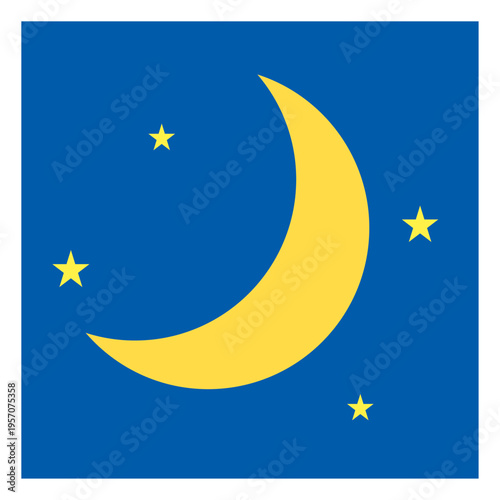 夜のイメージイラスト　スクエア