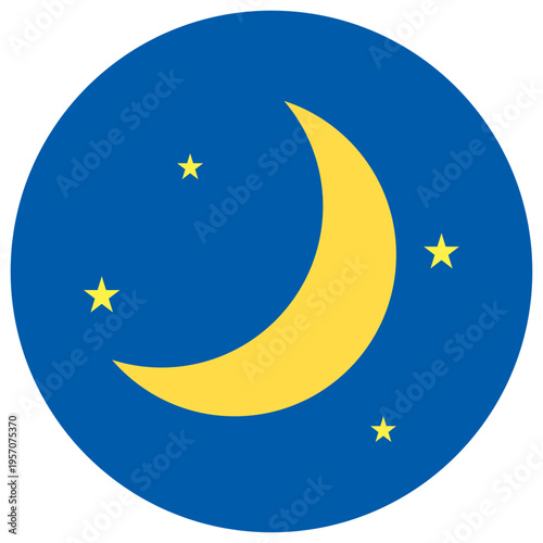 夜のイメージイラスト　円形