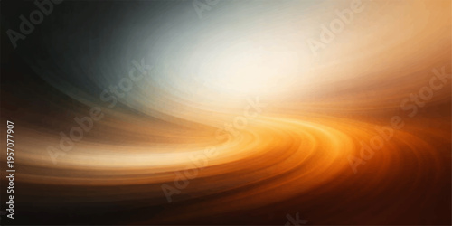 Abstract golden rays of light blur into a bright orange sunset sky with a soft motion wave texture for a summer nature backdrop design