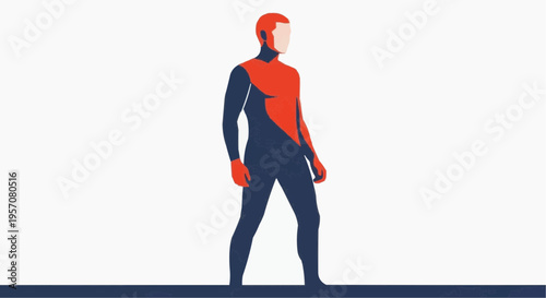 Dynamic Competitor in Action: A sleek athlete poised in a modern illustration, embodying the spirit of competition and determination. Showing the strength, poise, and readiness to excel