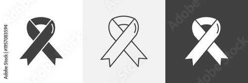 Cancer ribbon icon element for design projects and web designs