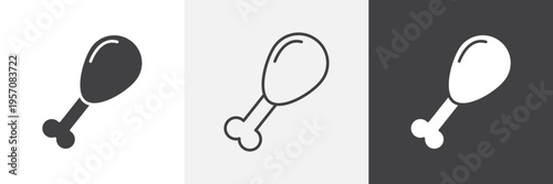 Chicken leg icon element for design projects and web designs