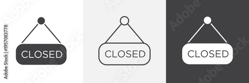 Closed sign element for design projects and web designs
