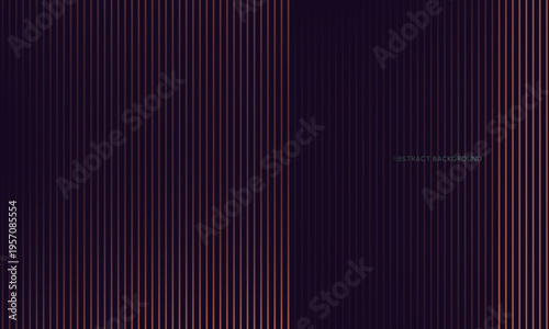 Abstract dark purple background with a vertical empty niche made of thin brown gradient lines. Vector illustration.