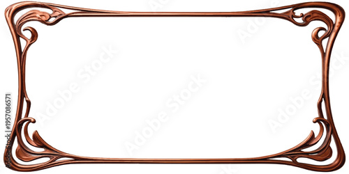 Isolated blank wood chip frame with black wire cable and metal equipment illustration on computer design ribbon for Christmas decoration