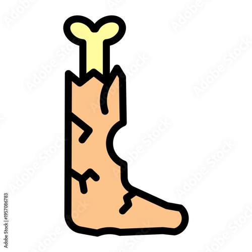 Zombie Leg Vector Filled Icon Design