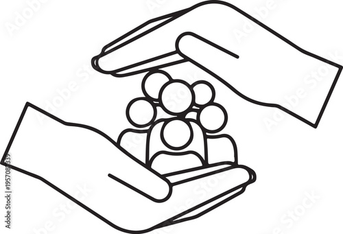 hands holding coins vector illustration, income concept, flat design