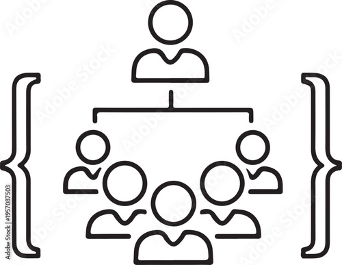income team hierarchy vector illustration