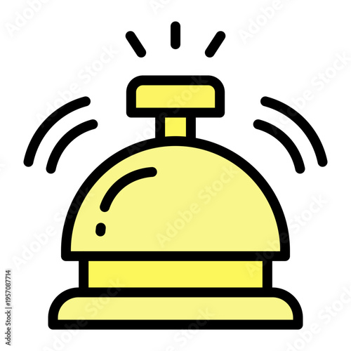 Hotel Reception Bell Vector Filled Icon Design