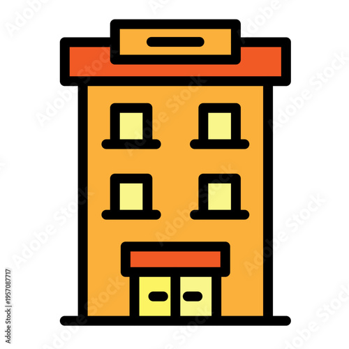 Hotel Building Vector Filled Icon Design