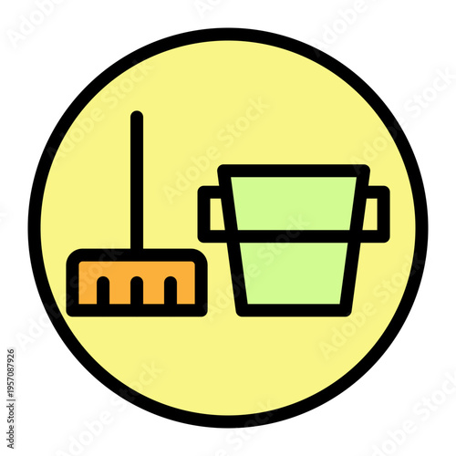 Hotel Housekeeping Vector Filled Icon Design