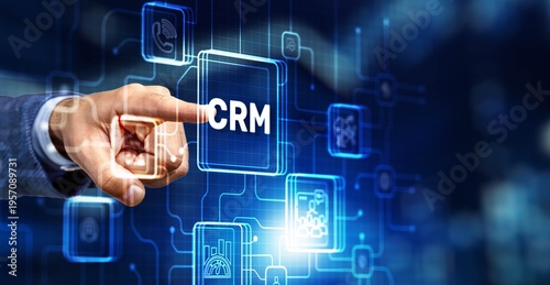 CRM. Customer Relationship Management. Enterprise Communication and planning concept