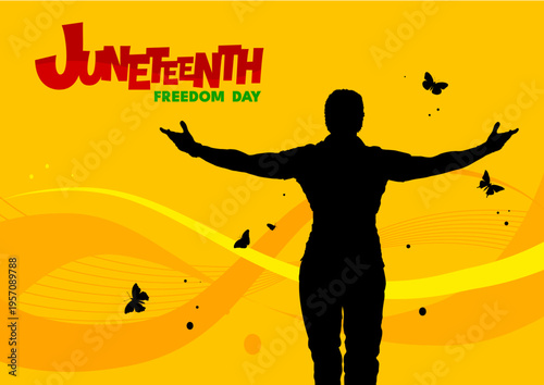 Juneteenth banner. Freedom day. Juneteenth Independence Day.	