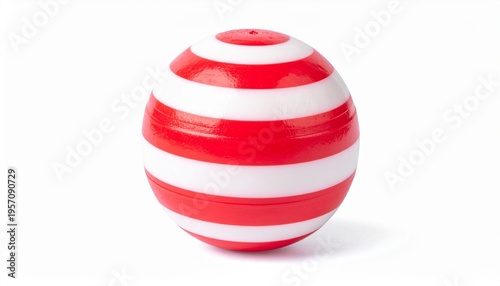 Red and White Rubber Ball