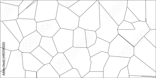 Abstract black & white metal grid isolated on the white background. Abstract geometric pattern with crossing thin straight lines. Geometric network of irregular polygons with clean, minimalistic lines