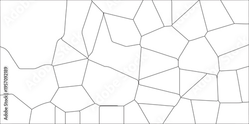 Abstract black & white metal grid isolated on the white background. Abstract geometric pattern with crossing thin straight lines. Geometric network of irregular polygons with clean, minimalistic lines