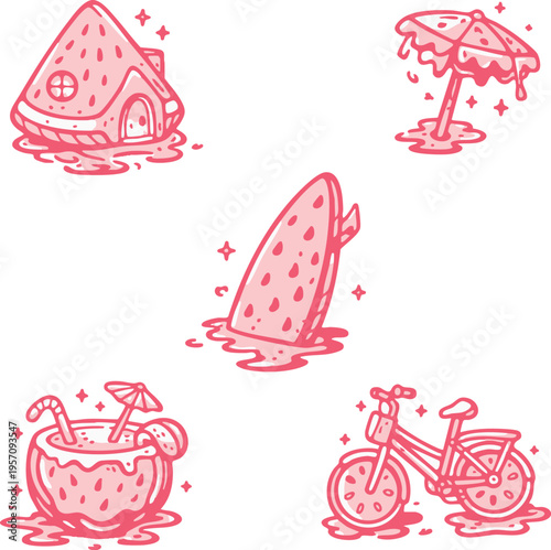 Watermelon Summer World Doodle Set