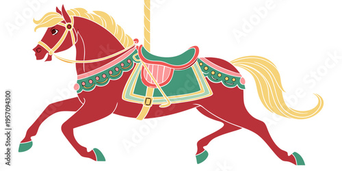 A black vector silhouette illustration of a white horse with a bow and a rider running as a farm animal isolated on a white nature background for sport art.
