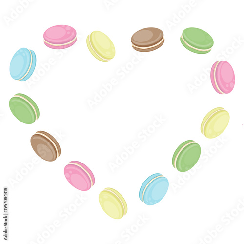 Heart-shaped tasty macarons, macarons banner
