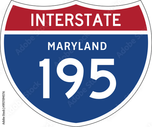 Photos Interstate 195 Maryland US I-195 Highway Route Shield Badge Vector