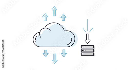 Cloud Computing Data Transfer and Server Synchronization Concept