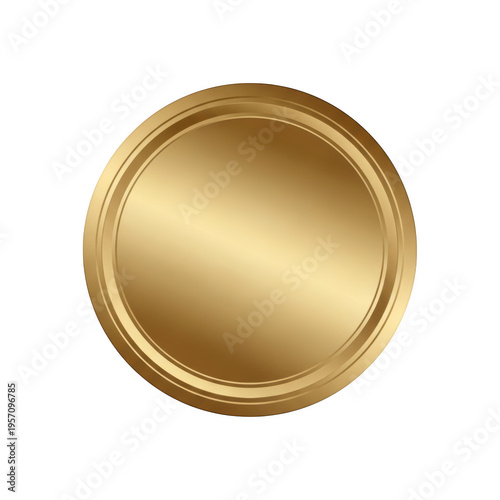 A gold seal isolated on transparent background