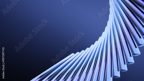 Canvastavla Abstract spiral design with a gradient blue background and metallic elements