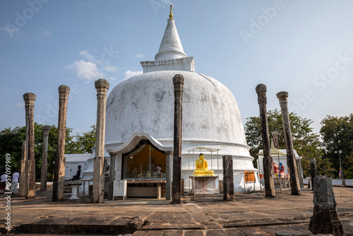 The Lankaramaya Stupa at the ancient site of Anuradhapura in Sri Lanka. This is believed to be the Somaramaya built by King Valagamba between 89 - 77 BC.