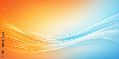Obraz na plátne A bright abstract colorful background featuring smooth orange waves and a glowin