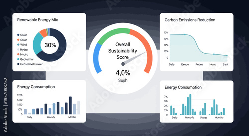 Set of 5 eco sustainability infographic elements vector