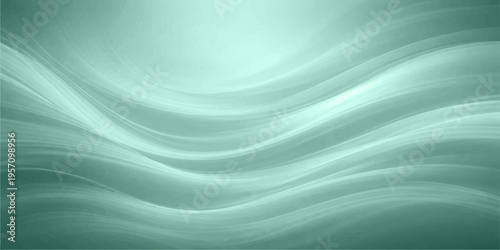 An abstract blue background features flowing silk waves and a smooth liquid motion design with a soft satin texture