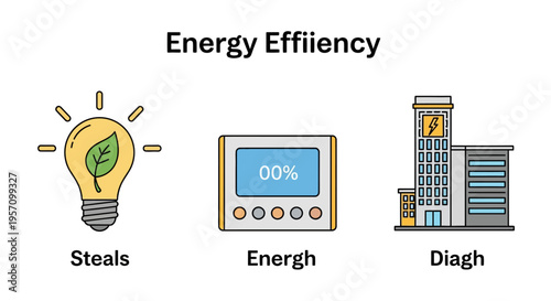 Set of 3 energy efficiency icons vector