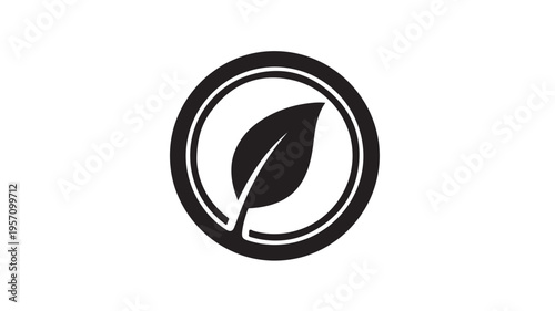 Minimalist leaf logo design vector illustration scalable flat art graphic