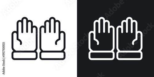 Pray icon set in black and white stroke lines