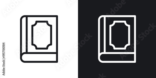 Quran kareem icon set in black and white stroke lines